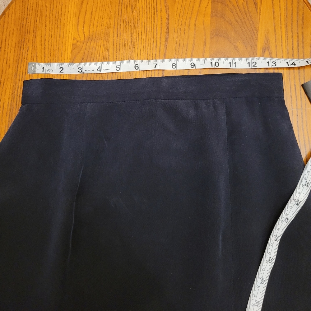Silk Navy Blue Skirt, Size 6, NEW - Picture 6 of 9
